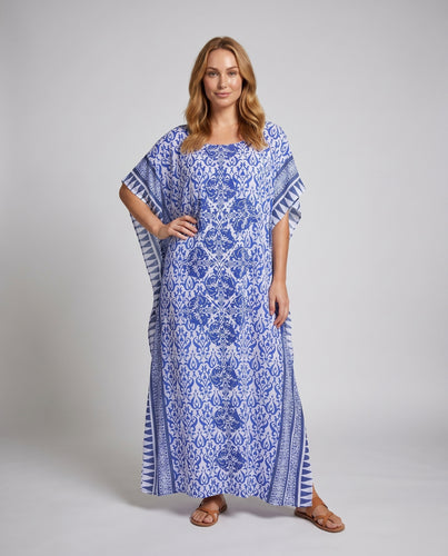 Damen Maxi-Kleid mit exklusivem floralem Design und elegantem V-Ausschnitt EB