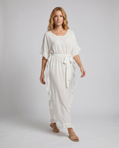 Damen Maxikleid mit elegantem V-Ausschnitt, fließendem Material und seitlichen Schlitzen EB