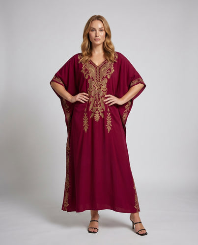 Damen Maxikleid mit kunstvoller Stickerei Heidi Mode