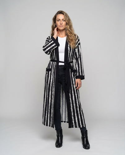 Damen modischer Maxi-Kimono mit Streifenmuster Heidi Mode