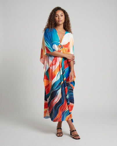 Damen Schicke und farbenfrohe Strandkleid Heidi Mode