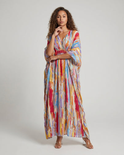 Damen Sommerliches Kaftan Kleid Heidi Mode