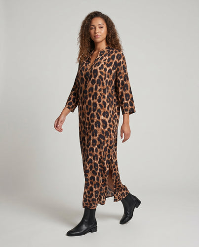 Damen Sommerliches Kaftan Kleid mit tiefem V-Ausschnitt und weitem Schnitt Heidi Mode
