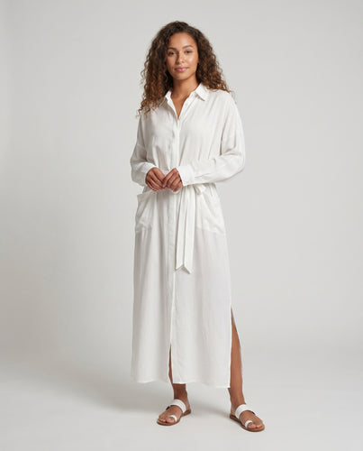 Damen Sommerliches Oversize-Hemdkleid mit praktischen Taschen Heidi Mode