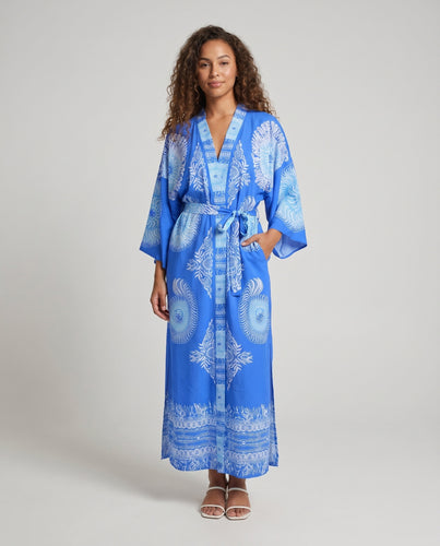 Damen Strandkimono mit elegantem Muster Heidi Mode