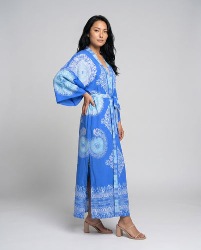 Damen Strandkimono mit fortschrittlichem Print Heidi Mode
