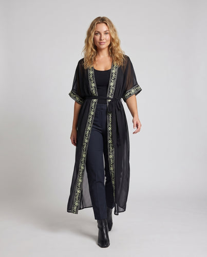 Damen Strandkimono mit kunstvollen Verzierungen Heidi Mode