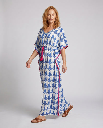 Damen Strandkleid mit elegantem V-Ausschnitt und lockerem Schnitt Heidi Mode