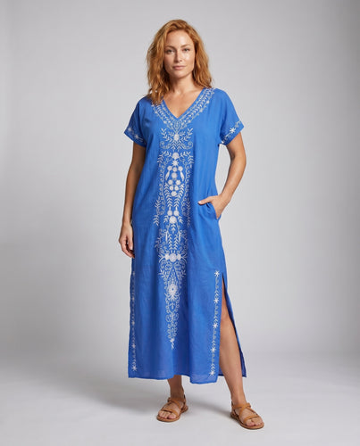 Damen Strandkleid mit eleganter Bestickung Heidi Mode