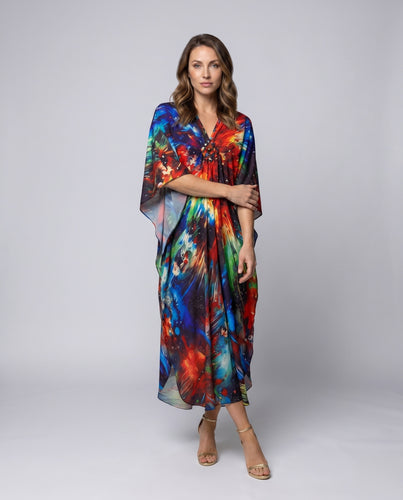 Damen Strandkleid mit kunstvollem Farbverlauf Heidi Mode