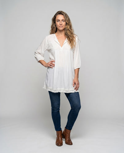 Damen Strandkleid mit verzierten Ärmeln Heidi Mode