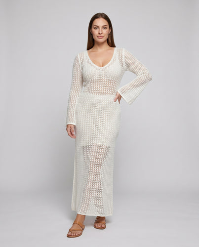 Damen Strandponcho mit elegantem Lochmuster Heidi Mode