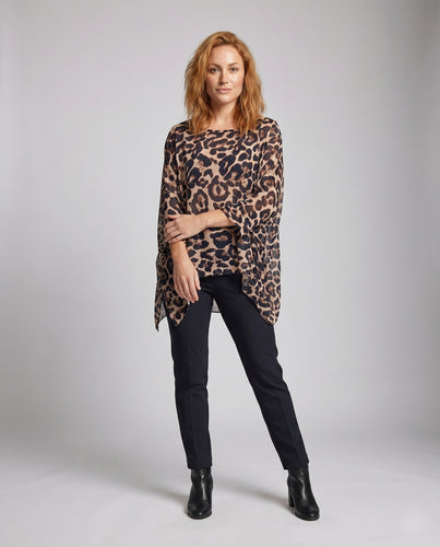 Damen Strandüberwurf mit Leopardenmuster Heidi Mode