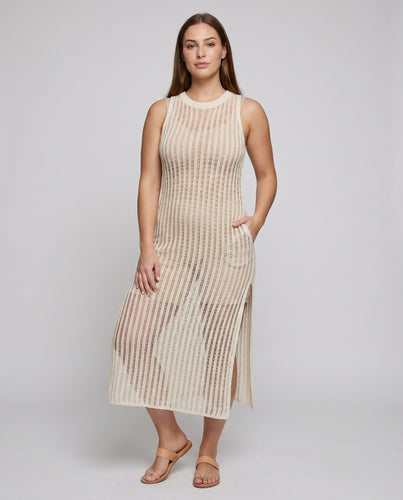 Damen Strickkleid mit tiefem V-Ausschnitt und langen Ärmel Heidi Mode
