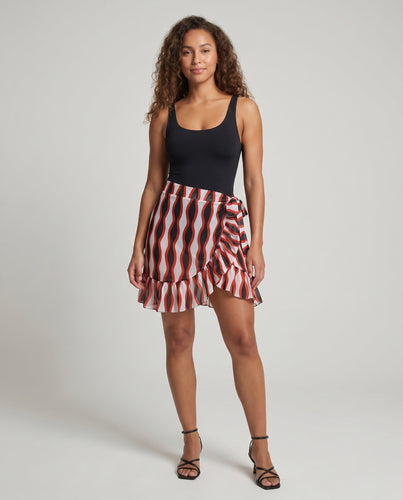 Damen trendiger Wickelrock mit Rüschendetails und modernem Farbverlauf Heidi Mode