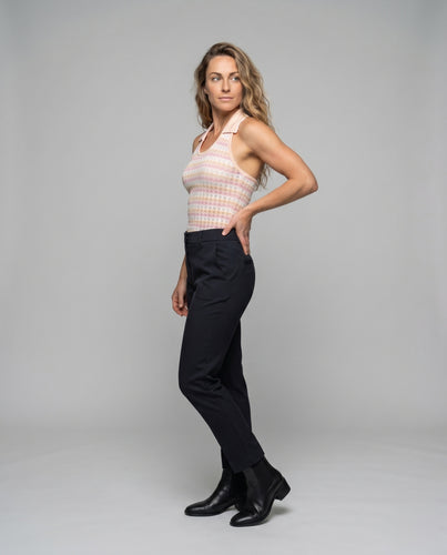 Damen nan gehäkeltes Strick-Cami mit Ajourstreifen und taillierter Silhouette