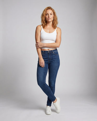 Damen nan kurzes Spaghettiträger-Cami aus softem Baumwollstretch mit geradem Saum und schlanker Passform