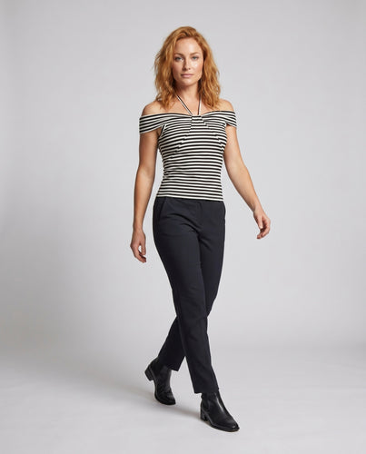 Damen nan schulterfreies Halter-Cami mit gedrehter Vorderpartie und tailliertem Stretchjersey