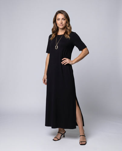 Damen Maxikleid mit seitlichen Schlitzen
