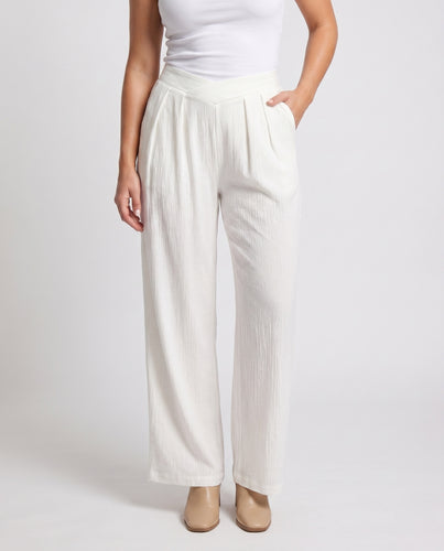 Damen weite Palazzo-Hose mit eleganten Falten
