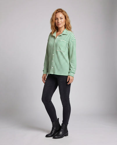 Damen gestreiftes Freizeitshirt mit lockerer Passform von