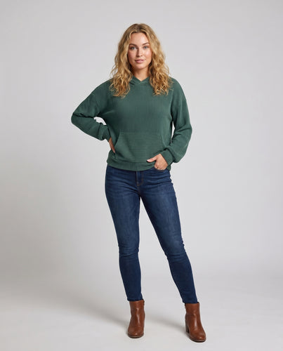 Damen lässiger Oversized-Hoodie mit Rippstruktur