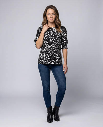 Damen Schicke Bluse mit Puffärmeln