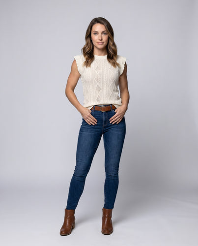 Damen Stricktop mit geschmackvollem Muster und luftiger Passform