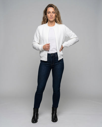 Damen stylischer Bomberjacke mit strukturiertem Design