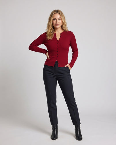 Damen Strickjacke mit eleganter Knopfleiste und weiten Ärmeln
