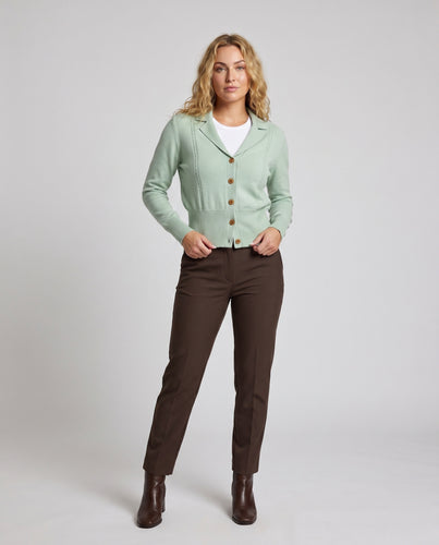 Damen Strickjacke mit feinen Zierdetails und Knopfverschluss