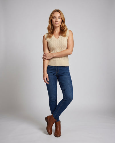 Damen Strickoberteil mit elegantem V-Ausschnitt und Rautenstruktur