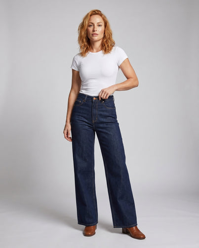 Damen Weite High-Waist Jeans