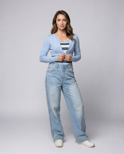Damen legere Strickjacke mit modischen Knopfdetails