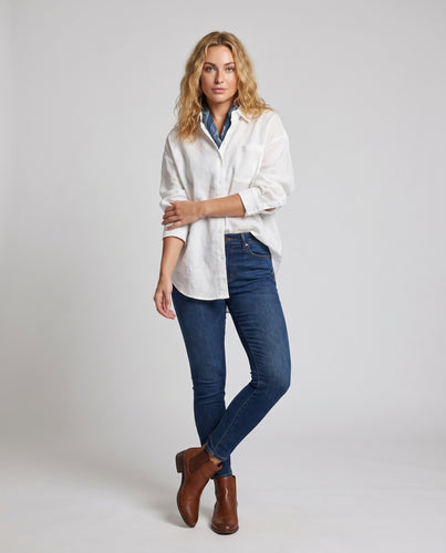 Damen Oversized Hemdbluse aus feiner Baumwolle