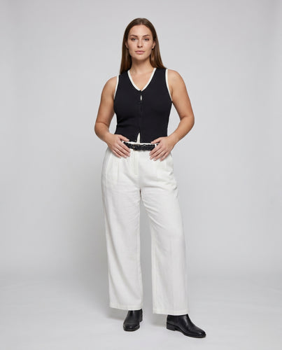Damen ärmelloses Strickoberteil mit Knopfdetails