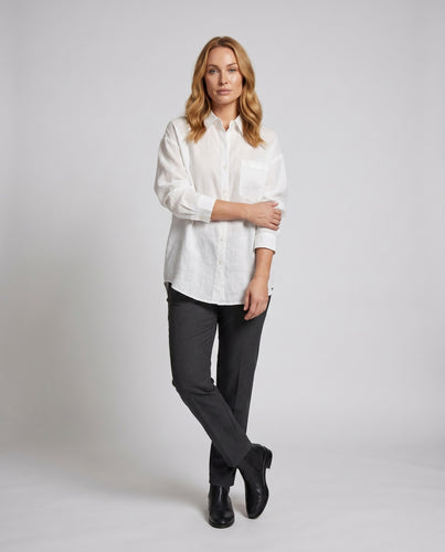 Damen Chiffonbluse mit elegantem Schnitt und langen Ärmeln