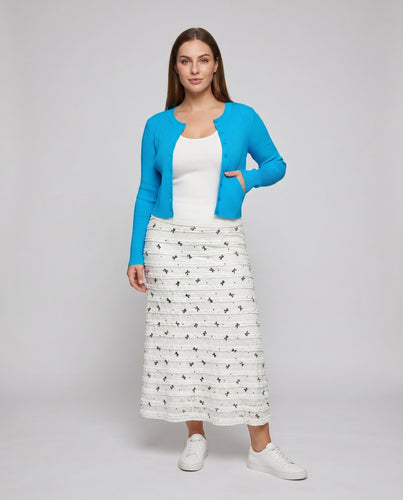 Damen elegante Strickjacke mit feinen Knöpfen und offenem Schnitt