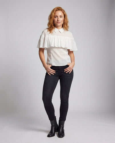 Damen Elegantes Oberteil mit Rüschendesign und Kragen