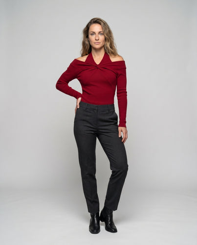Damen Elegantes Wickeloberteil mit Knoten-Design