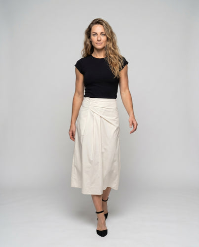 Damen elegantes Wickelrock mit schwingendem Schnitt