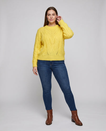 Damen Grober Strickpullover mit luftiger Textur und weichem Griff