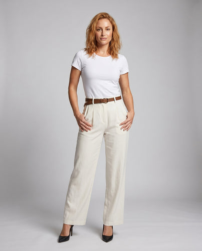 Damen Hochtaillierte Stoffhose mit elegantem Gürtel