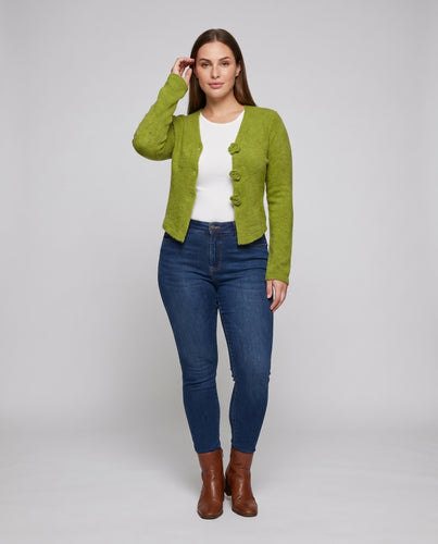 Damen kurzärmeliger Strickcardigan mit eleganter Schleifenbindung