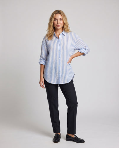 Damen lässige Bluse mit feinen Streifen