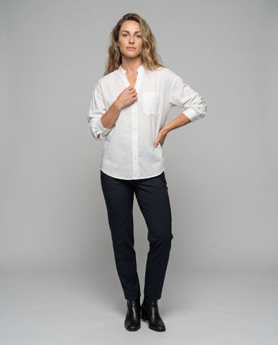 Damen lässige Leinenbluse mit zeitlosem Design und sanfter Textur