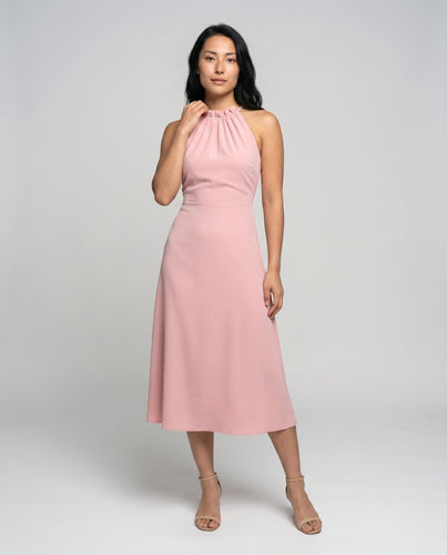 Damen Maxikleid mit raffiniertem Schlüsselloch-Ausschnitt und fließendem Schnitt
