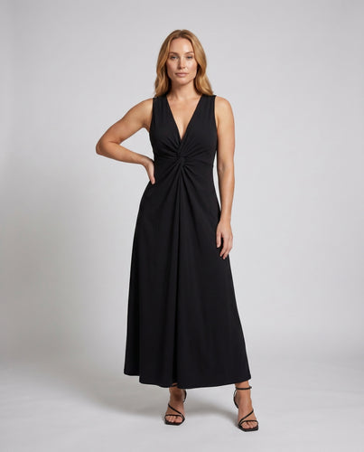 Damen Maxikleid mit verspieltem Wickel-Design und raffinierten Drapierungen