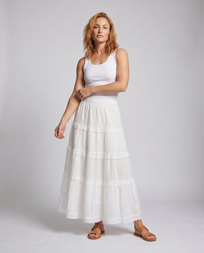 Damen Maxirock mit Rüschendetails und luftiger Silhouette