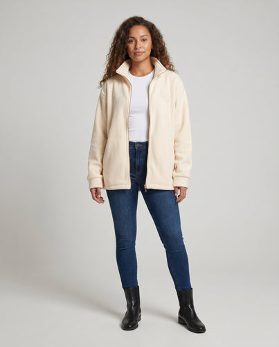 Damen Mikrofleecejacke mit hohem Kragen und praktischen Reißverschlusstaschen